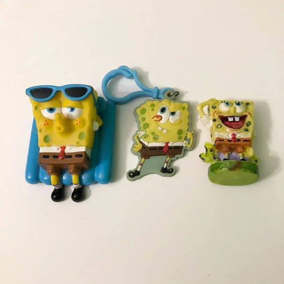Assorted Spongebob Squarepants Figures Bobble  Square Head Keychain Toys - Picture 2 of 16
